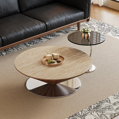 Medieval style solid wood coffee table