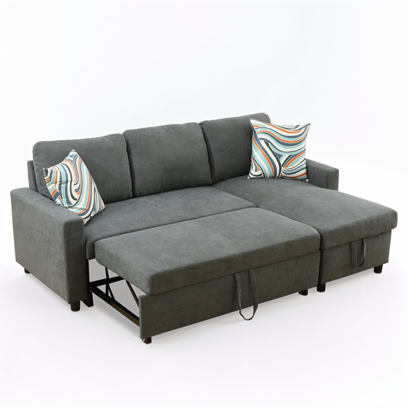 Maitilde Upholstered 83'' Sleeper Sofa, Charcoal Chenille