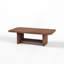 Table basse de 47,2 po en forme d'éventail avec tablette de rangement inférieure, finition grain de bois de noyer, table de salon moderne de style Mid-Century, mobilier d'appoint de style maison de campagne pour grands espaces, assemblage facile