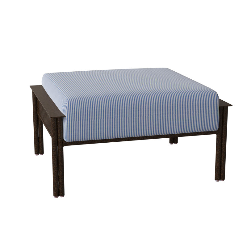 Jax Outdoor Ottoman, Chestnut Brown, Canvas Bird's Eye Sunbrella® Canvas