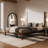 Ardin Solid Wood Bed with Boucle Headboard-1690676285-1690676286