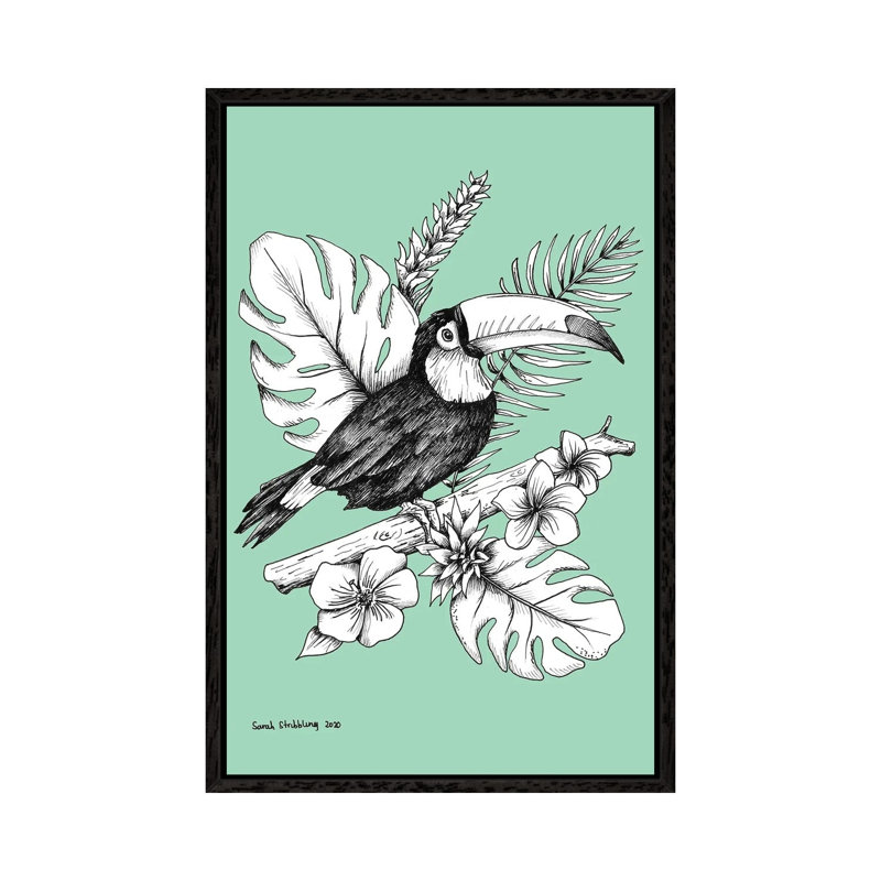 Toucan by Sarah Stribbling - Gallery-Wrapped Canvas Giclée on Canvas, 66.04 cm H x 45.72 cm W, Black Framed