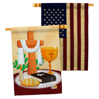 Drapeau de maison en polyester à 2 côtés 40 x 28 po