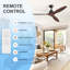 Ventilateur de plafond à 3 pales 56 po avec télécommande, moteur à courant continu réversible 56 po Farmhouse