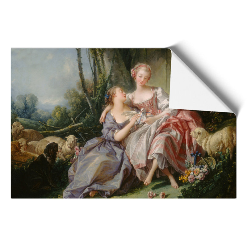 The Love Letter by Francois Boucher - Unframed Painting, 42cm H x 59cm W x 0.1cm D