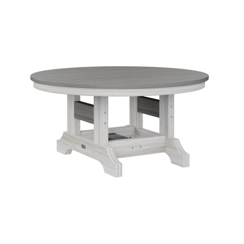 Garden Classic Outdoor Round Coffee Table, Seashell, Driftwood Gray