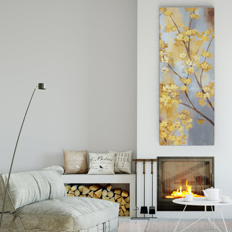 «Forsythia Garden II», reproduction sur toile, H 36 po x l 12 po x P 1,5 po
