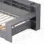 Lit de jour double en bois avec tablettes de rangement, lit multifonctionnel avec deux tiroirs et bureau d'étude-1399947054