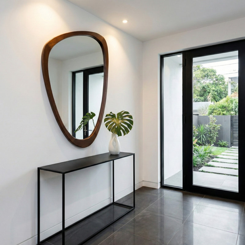 Miroir mural Modern, Noyer foncé, L 24 po x H 36 po