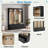 Farmhouse Wooden Style Hall Tree With Arched Design, Bench, 8 Retro Hooks, And 3 Drawers-707761744