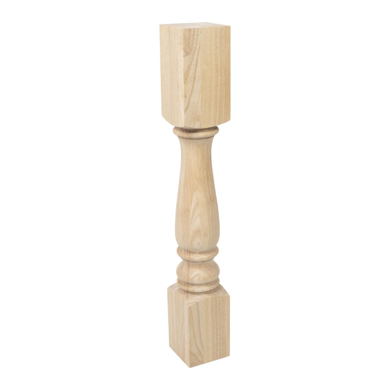 Pieds hauts et ronds, H 35,25 po x l 5 po x P 5 po, Bois franc