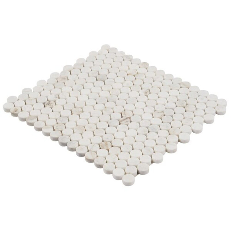 Alaska White 2" Hexagon Polished Marble Mosaic Tile