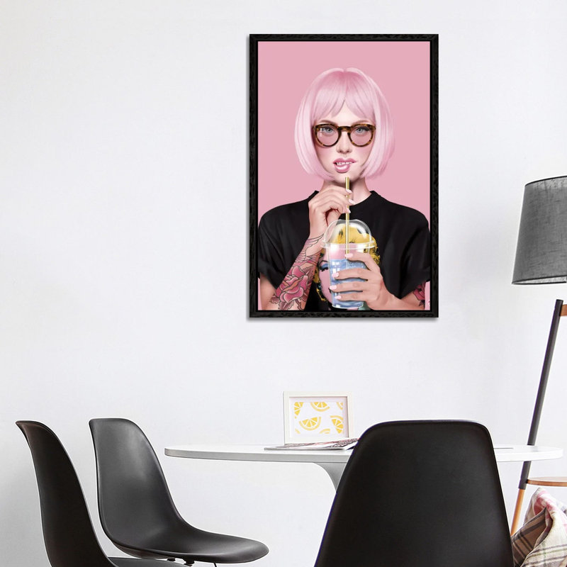 What's The Tee by Giulio Rossi - Floater Frame Print on Canvas