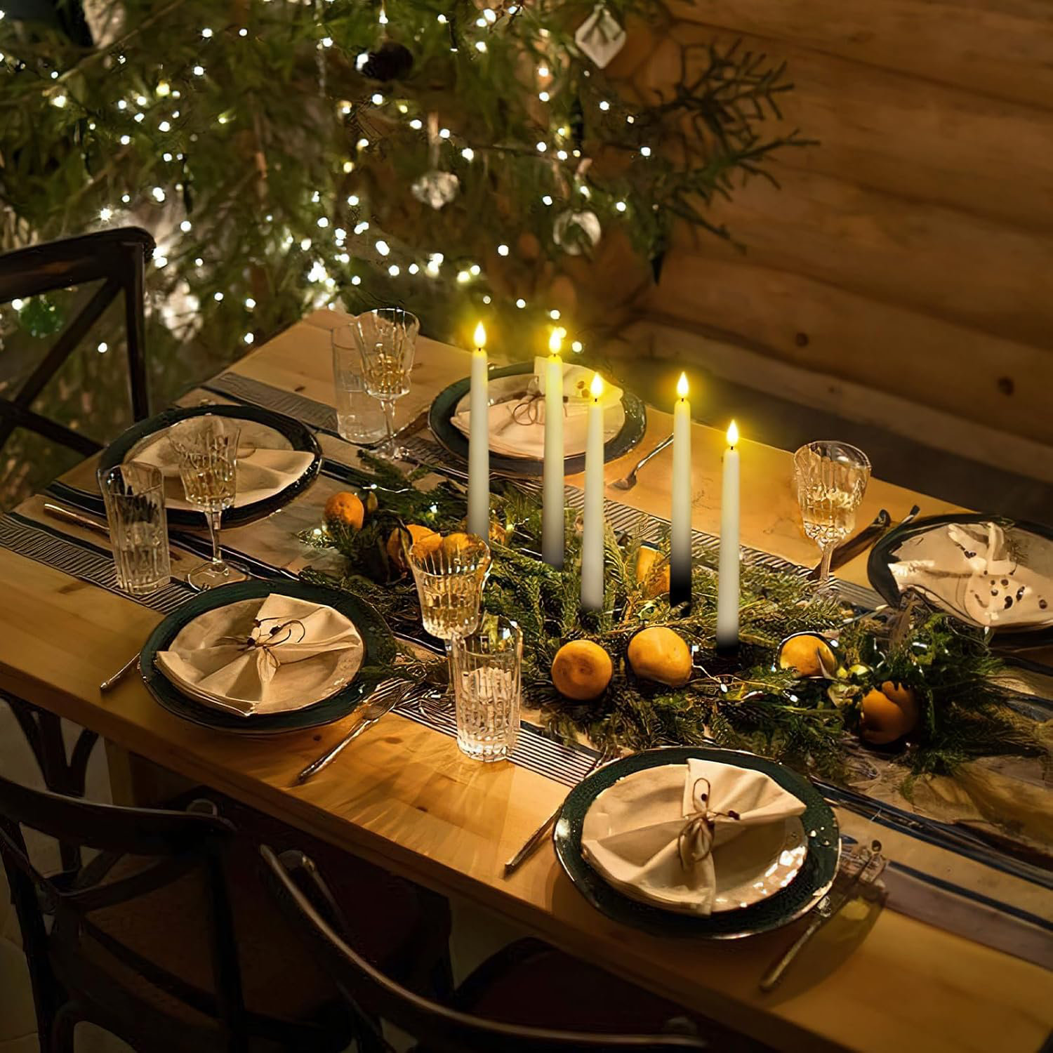 The Holiday Aisle® Flameless Taper Candle Set