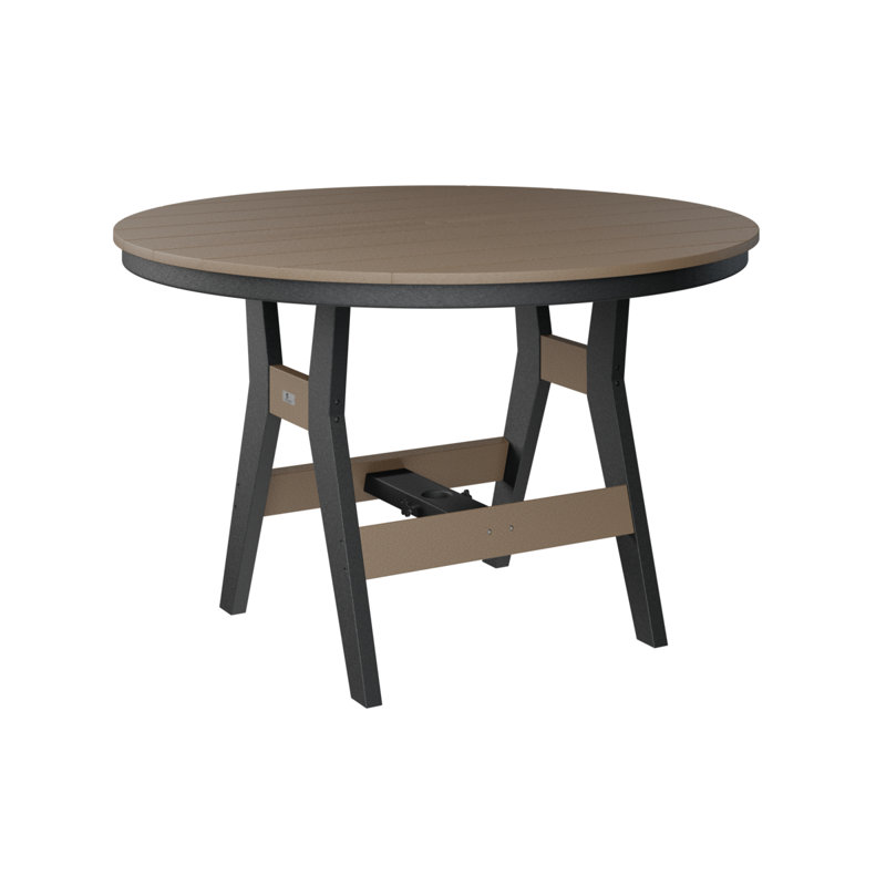 Harbor Outdoor Round Bar Table, Black, Weatherwood