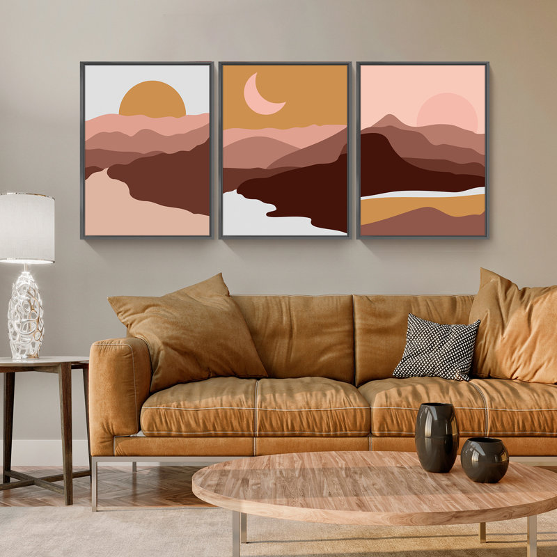 Ensemble de 3 reproductions de photos sur toiles, H 24 po x l 48 po x P 1,5 po, Noir