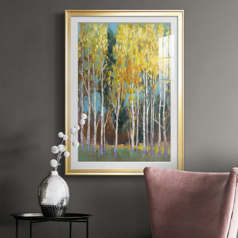 Aspen Grove II - impression, Cadre doré, H 36,5 po x l 26,5 po x P 1 po