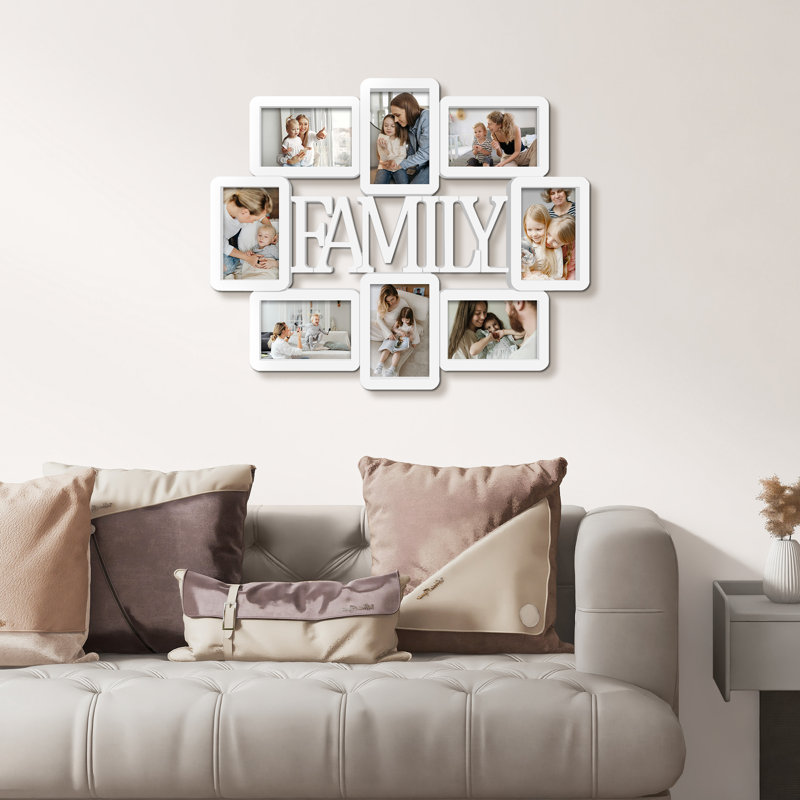 Cadre 8 lettres 8 lettres Family, Blanc
