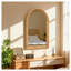 Miroir mural arqué avec cadre en bois avec finition chêne naturel - H 35,43 po x l 23,62 po