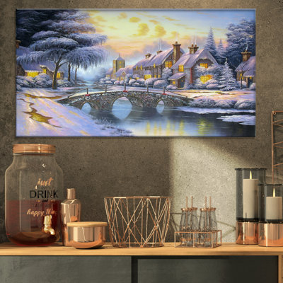 Cobblestone Christmas - Impression sur toile tendue