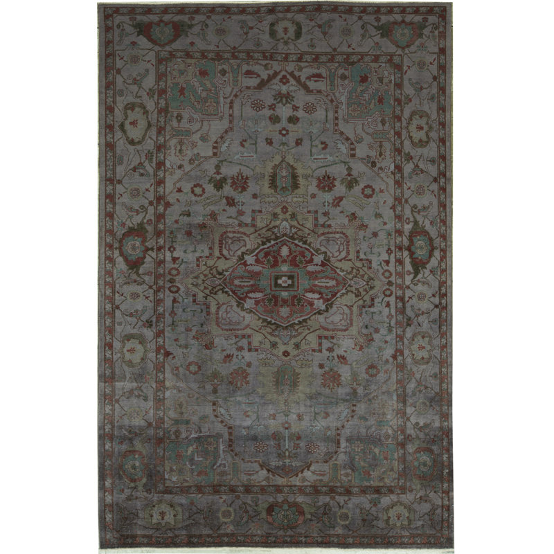 Tapis lilas de haute qualité noué à la main