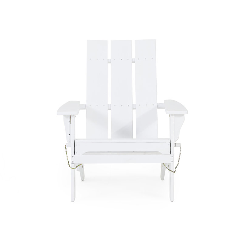 Rustic Design Foldable Adirondack Chair, Blanc