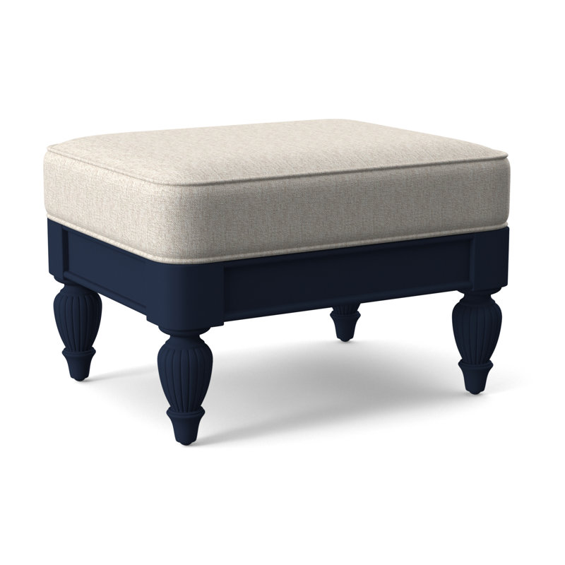 Grand View Ottoman, Snow Crypton Performance; 0884-91, Antique Black Finish