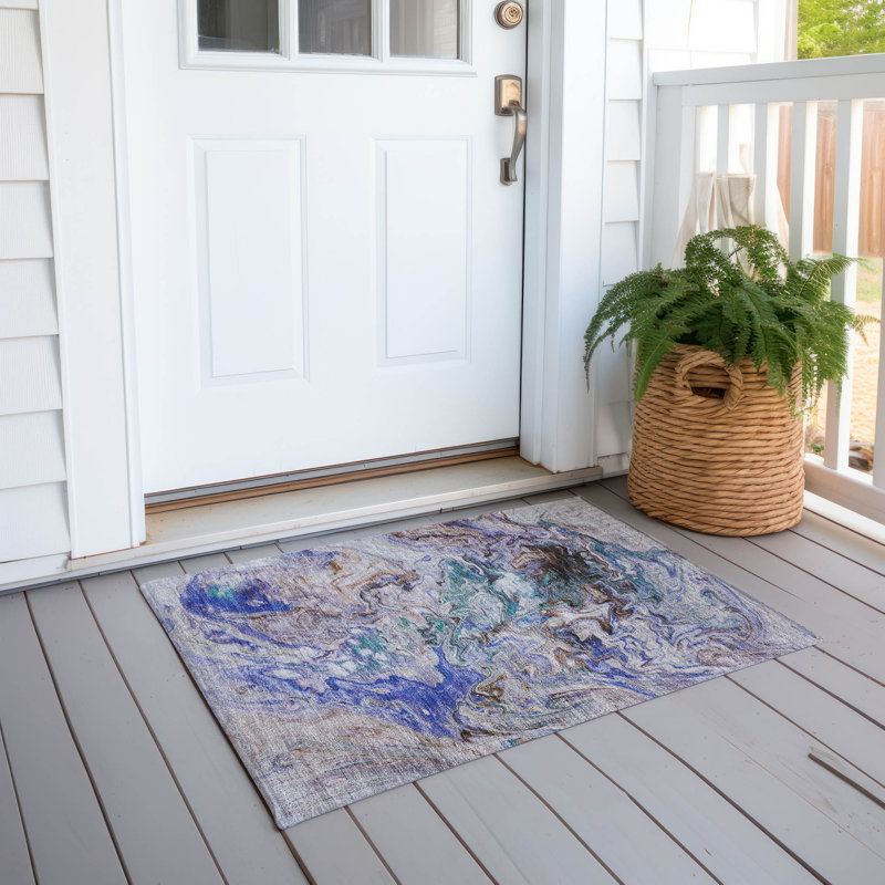 Melania Washable Abstract Indoor / Outdoor Rug, Rectangle 1'8" x 2'6"