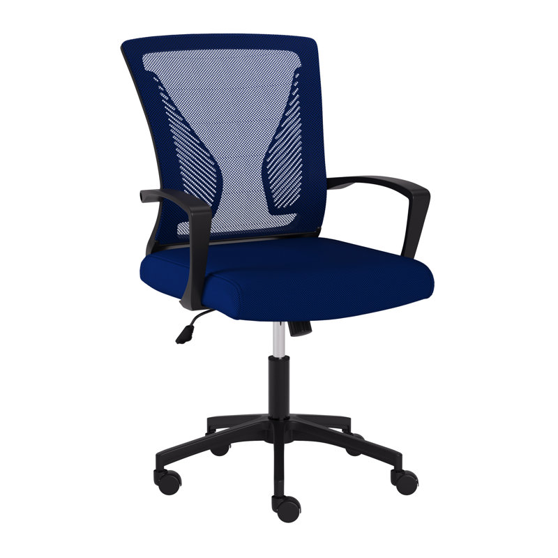 Chaise de bureau Lateasa, Bleu, Noir