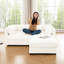 Chenille 2 en tissu moderne avec rangement, siège de rangement cylindrique, blanc, polyvalent et élégant