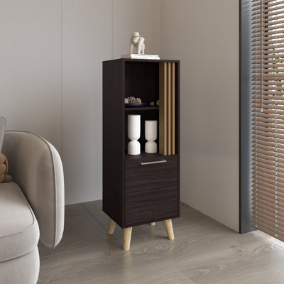 Armoire à porte simple haute 47 po Lebo - wengé noir