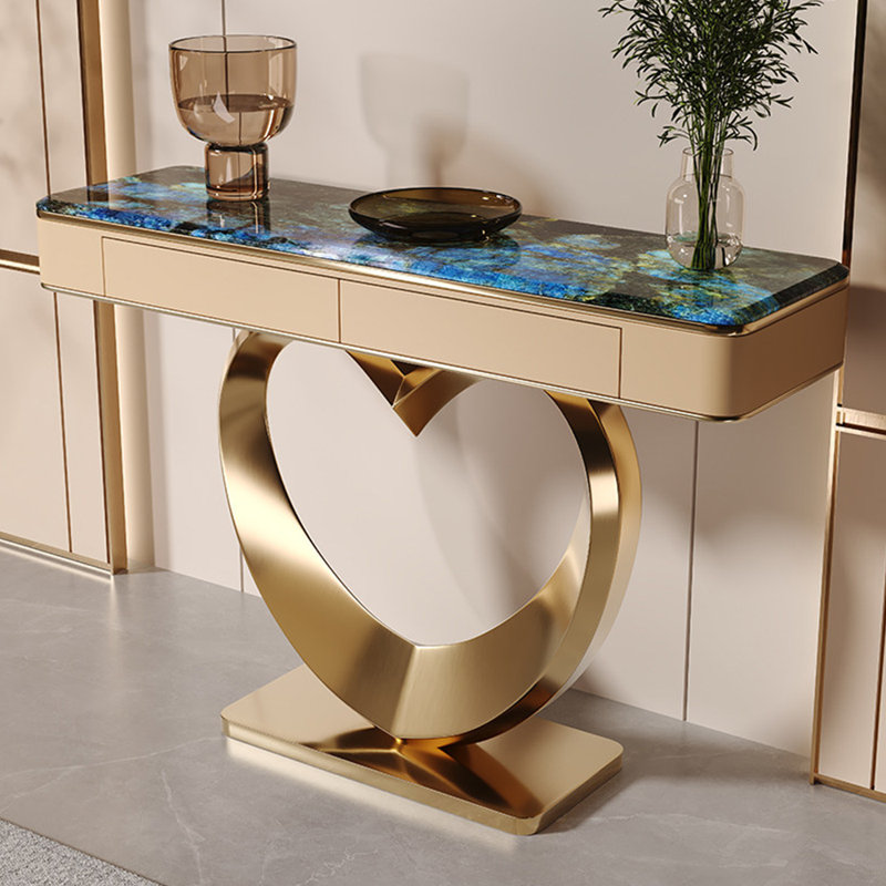 Console légère et luxueuse, 33,5 po H x 70,9 po L x 13,8 po P, Doré