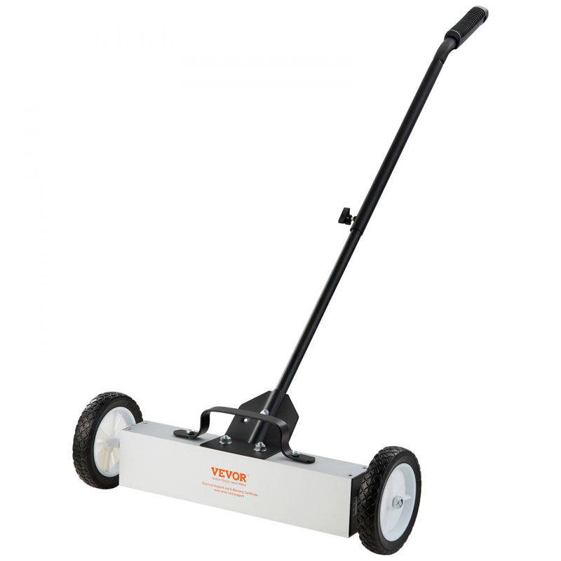 Balayeuse magnétique à roulettes 45Lbs avec roues, balayeuse magnétique