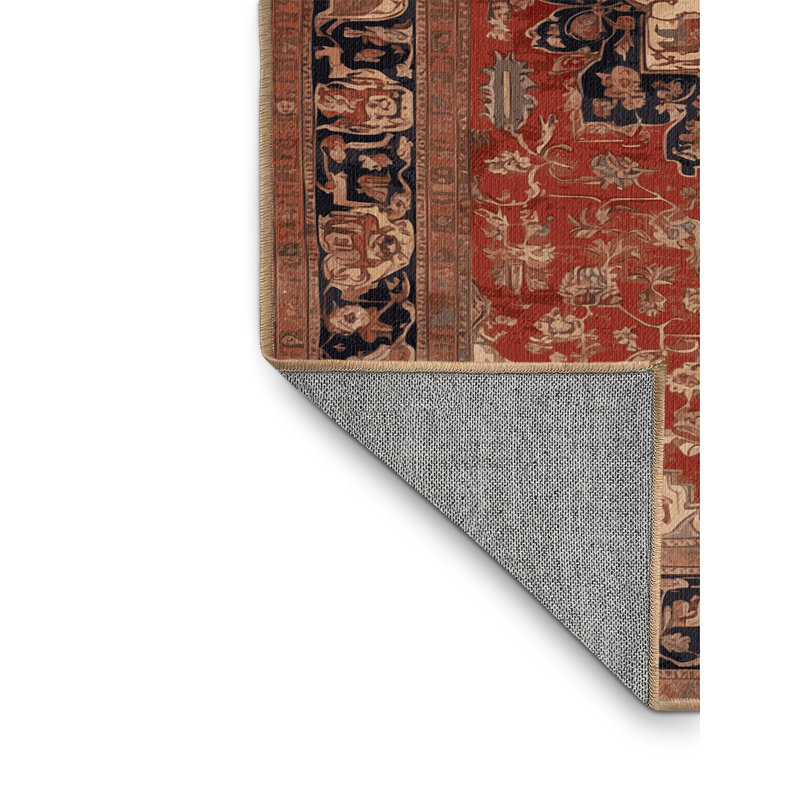 Machine Washable Persian Brown Area Rug, Square 6'