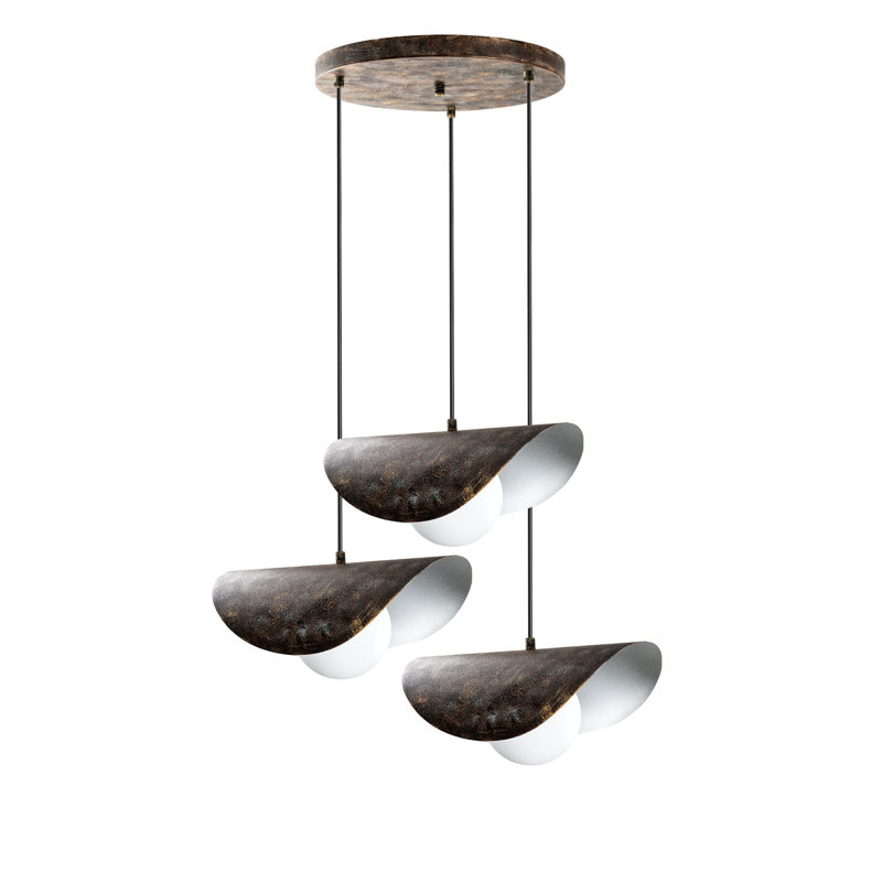 Antiquation Metal Chandelier, Adjustable Height 29.5 - 44.1 inches | Diameter: 19.7 inches, Base Plate: Ø11.8 x 1.2 inches | 3 x E27 Max 40W Sockets (Bulbs Not Included) | Elegant Lighting for Dining Room & Living Spaces