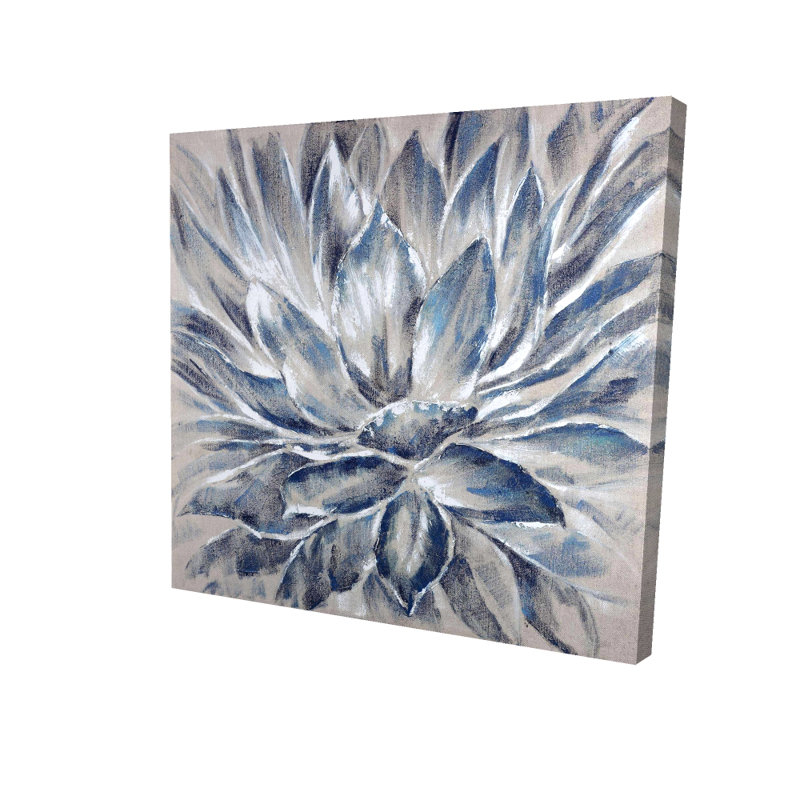 Toile à fleurs bleues et grises | Décoration botanique