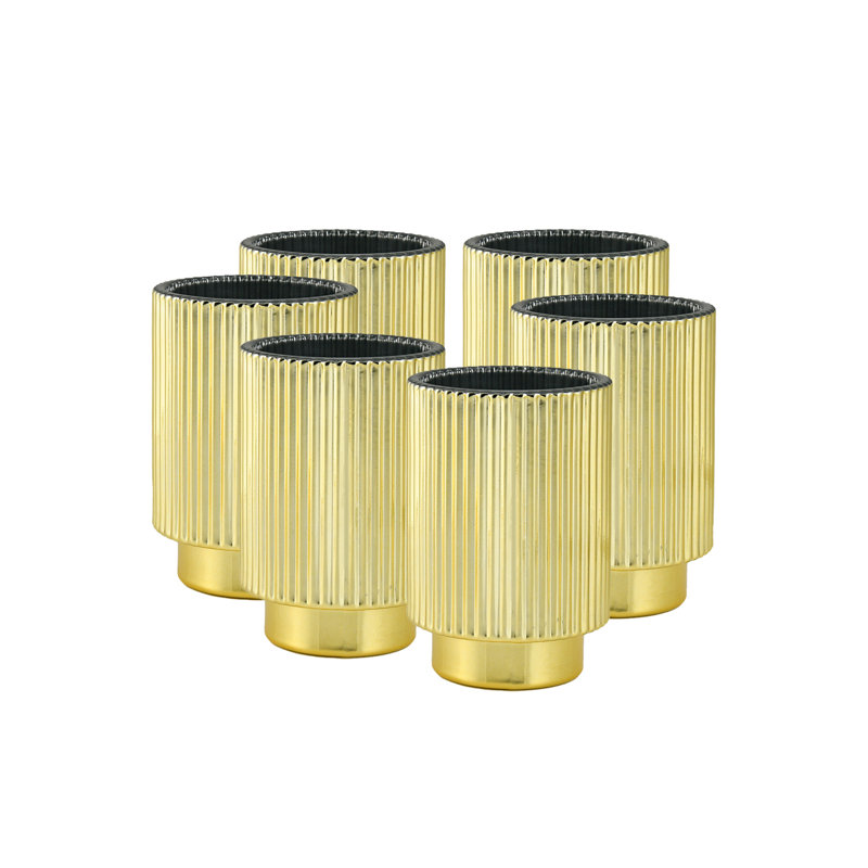 5'' H Glass Tabletop Votive Holder, Gold