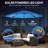 10 ft Cantilever Patio Umbrella with Solar LED Light, Sandbag Weight, Offset Hanging Outdoor Market Umbrella with Protective Cover, Crank and Tilt, Lake Blue-2062451750
