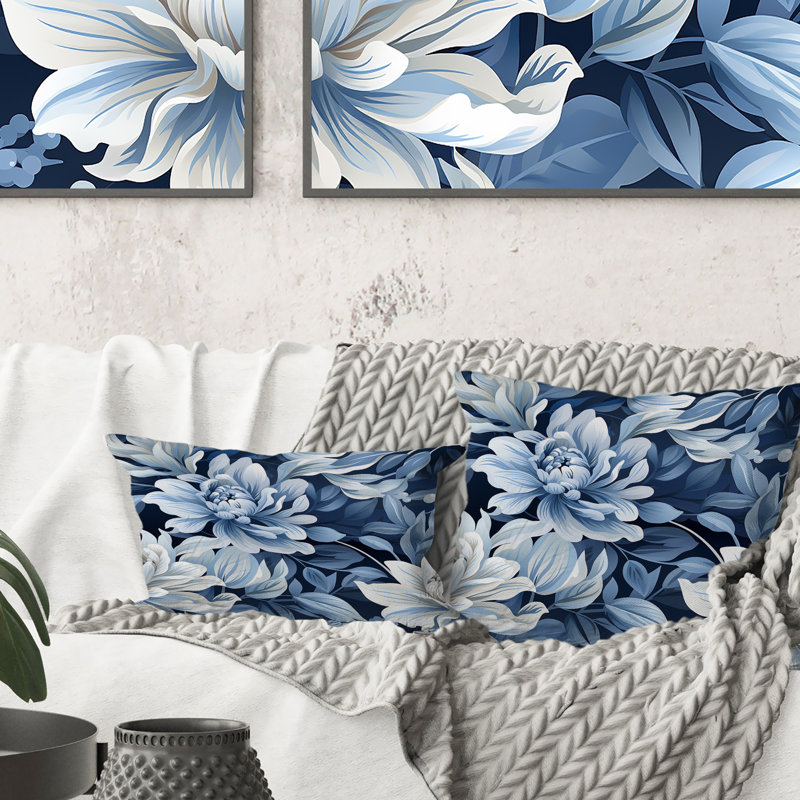 Coussin décoratif en polyester à motif floral , H 16 po x l 16 po x P 5 po
