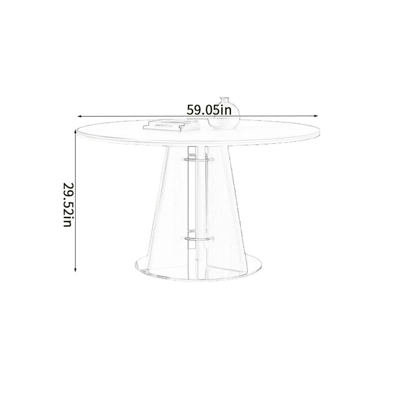 Table de salle à manger ronde Retro, H 29,52 po x L 47,24 po x l 47,24 po