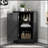 Black Bathroom Cabinet Triangle Corner Storage Cabinet With Adjustable Shelf Modern Style MDF Board-1505530574