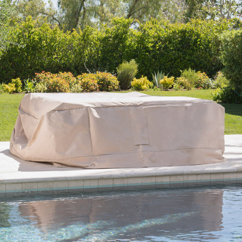 Housse pour table de patio résistante à l'eau, Beige, H 28 po x l 65 po x P 86 po