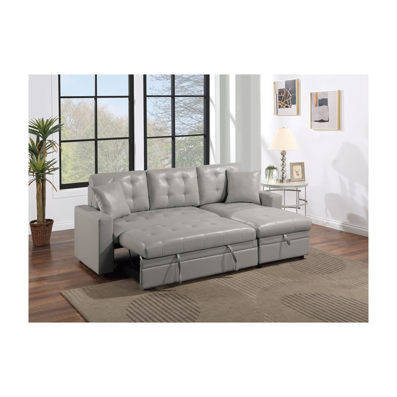 Canapé modulaire convertible en similicuir convertible avec canapé et méridienne