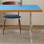 Bureau d'écriture en acrylique bleu transparent-603842343