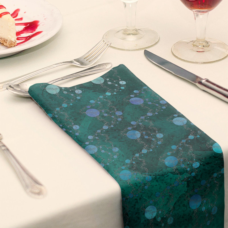 Serviette de coton de planètes stars, H 0,1 po x l 10 po x P 10 po, Vert / dégradé bleu, Sergé de polyester