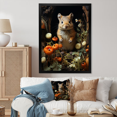 " Cute Rodent In Flowers " Color Photography Print