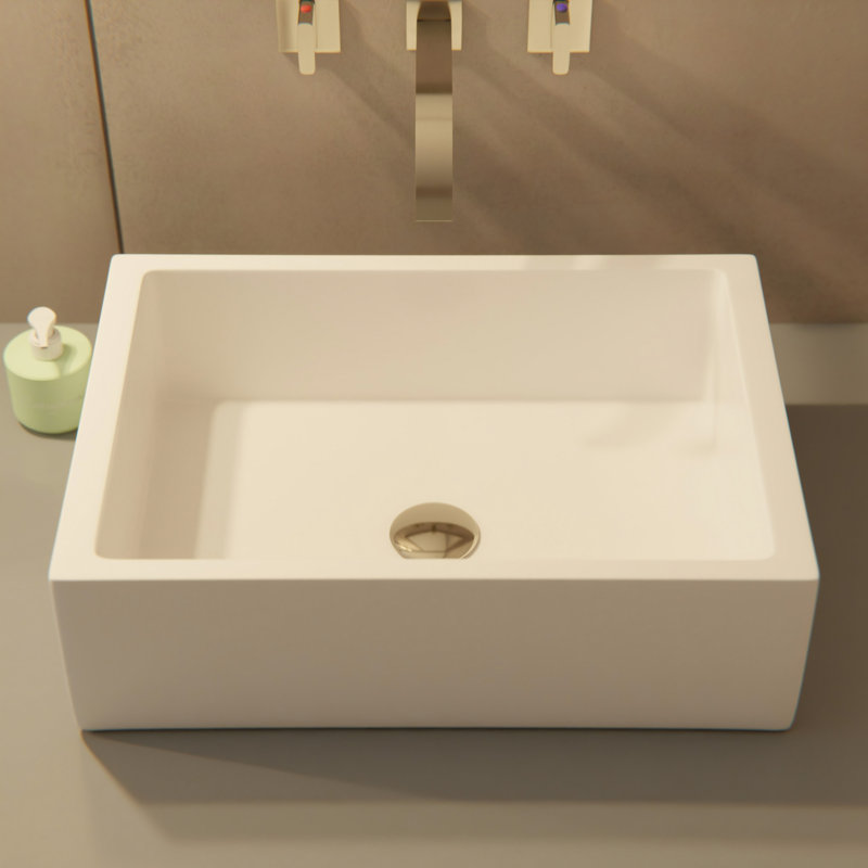 Novatto 20.5'' White Porcelain Rectangular Bathroom Sink with Overflow