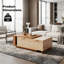 Expandable Storage Coffee Table, Drop-Leaf Design with Drawers & Open Shelf-275547320