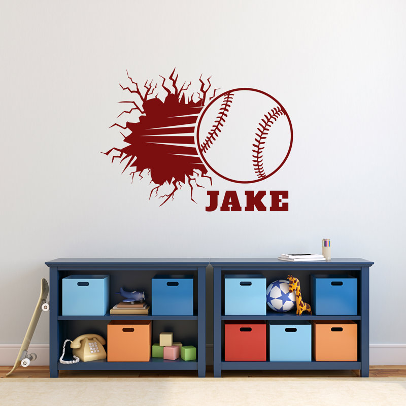 Décalcomanie murale découpée baseball Jimenez, Canneberge, Oui
