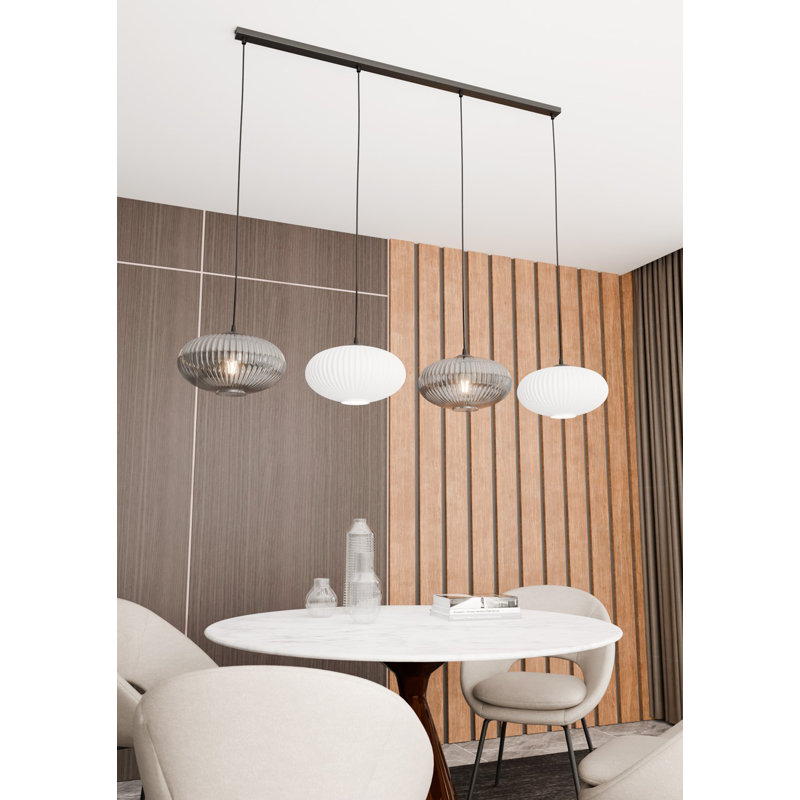 Samyiah 4 - Light Matte Black Pendant, Matte Black/Mix